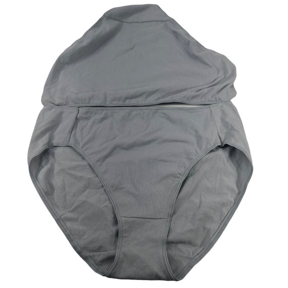 Lot Of Two Hanes Women's Size 8 Panty Brief Hi Cut Gray New Without Tags - Picture 1 of 7